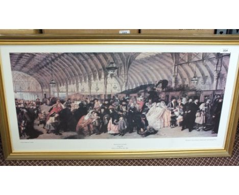 Modern print The Railway Station and three aircraft pictures in frames