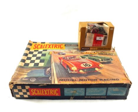 A boxed Mamod miner steam engine and Scalextric set 60