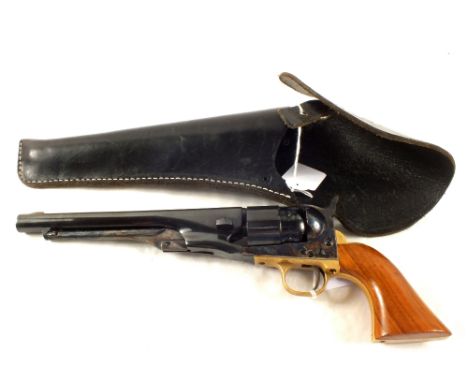 An inert Colt model 1860 Army revolver with leather holster
