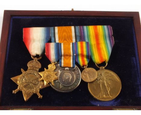 A WWI 1914/15 trio to 4126 Pte E.C.Stanborough H.A.C and M.G.C., later Suffolk Regt (2nd Lieut), this Lot includes photograph