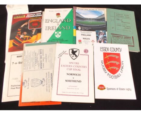 Twenty rugby football programmes including Norwich-Lowestoft 6/4/51 and 23/2/57, Wembley GB-Australia first test 6/10/60, St 