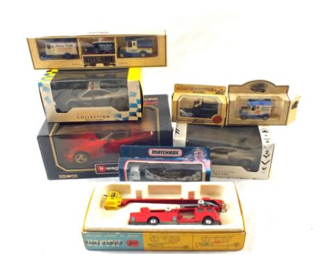 A Corgi toy 1127 fire engine plus other boxed cars