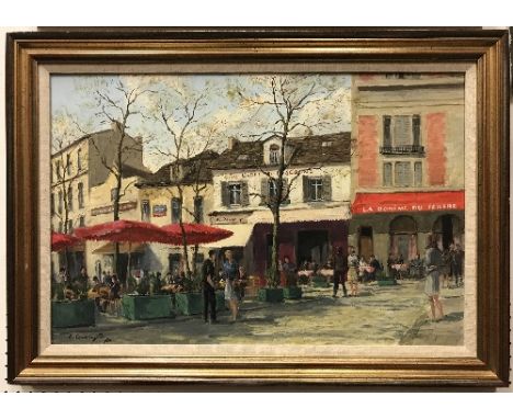 VICTOR COVERLEY PRICE (1901-1988) "Place du Tertre, Montmartre" a busy square with figures seated, further figures standing i