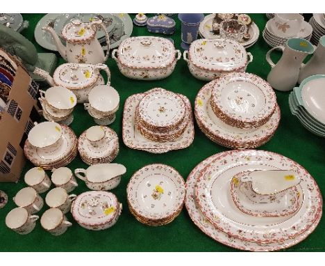 A large Wedgwood "Bianca" Willliamsburg Commemorative ware dinner and coffee service comprising two tureens, three serving pl