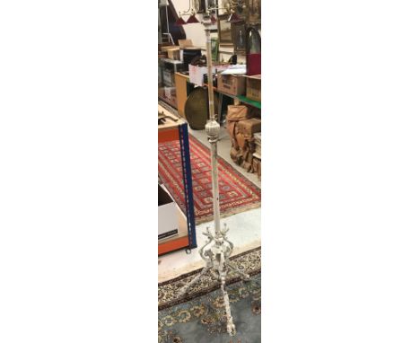 A 19th Century telescopic standard lamp, later painted