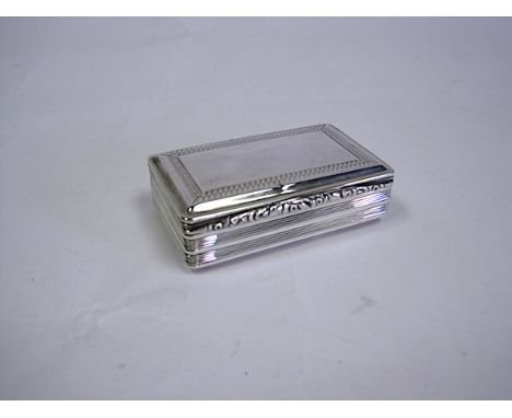  A William IV Silver Snuff Box, Nathaniel Mills, Birmingham, Possibly 1830 the rectangular body with engine-turned decoration