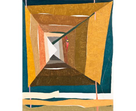Cecily Sash (South African 1924 -) Straddled Envelope signed and dated 84 oil on canvas 75 by 60cm  Thorn, V,. Cecily Sash - 