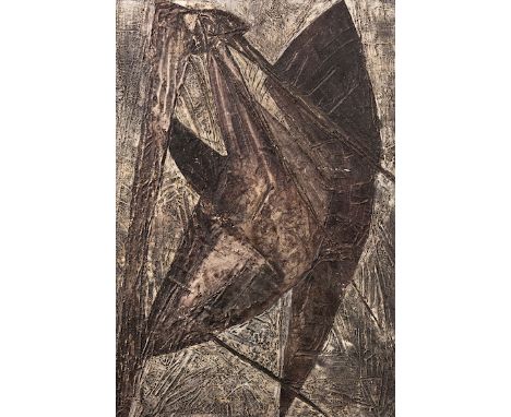 Cecily Sash (South African 1924 -) Menacing Bird signed and dated 61 oil over gesso 83 by 55cm  Berman,E,. Art and Artists of