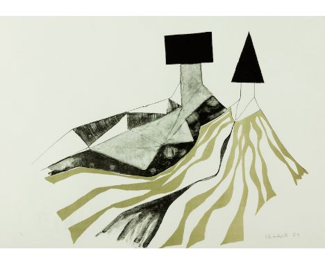 Lynn Chadwick (British 1914 - 2003) Reclining Couple/Reclining Forms L1 lithograph printed in colours, signed, dated 73 and n