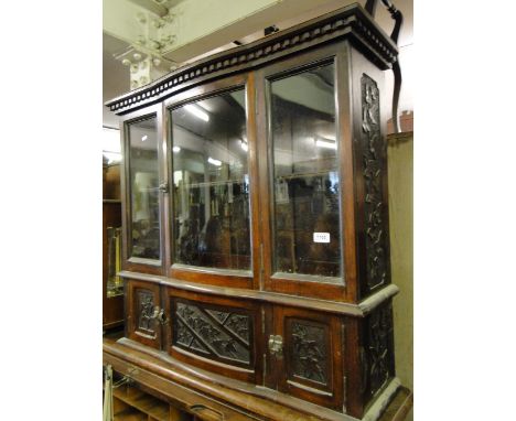 Art Nouveau mahogany cabinet with glazed door
