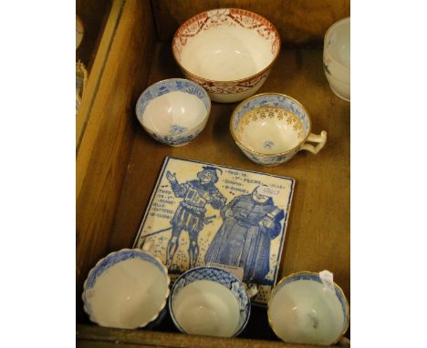 A Minton's nursery rhyme tile, a Worcester bowl, Spode tea bowl, etc.
