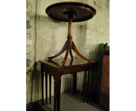 Mahogany nest of tables by Bradley & a tripod table