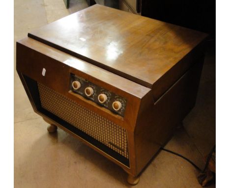 A Vintage teak cased Dynatron record player with Garrard deck.