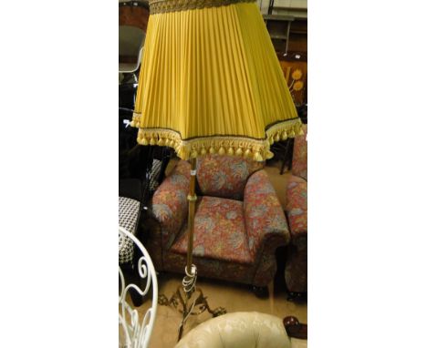 Telescopic brass fluted standard lamp