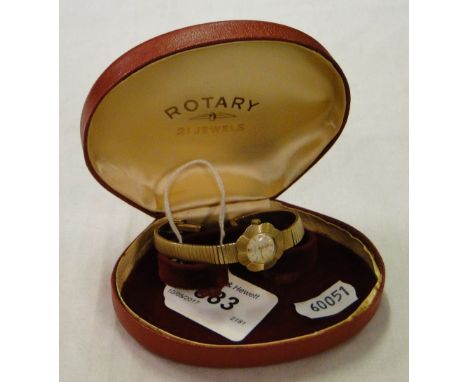 A lady's 9ct gold cased Rotary wristwatch with gold strap
