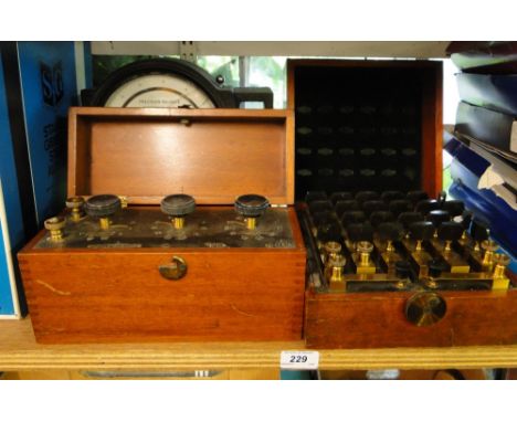 A precision balance scale, a mahogany cased meter and a mahogany cased instrument Wheatstone Bridge by Nalder Bros. of Westmi