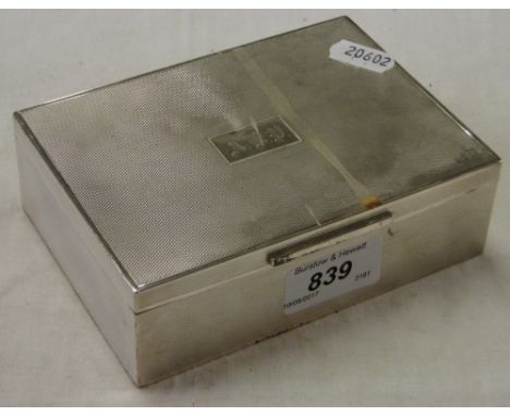 An engine turned silver cigarette box, G&K Ltd