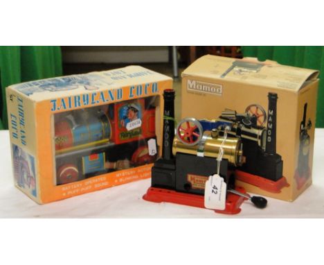A boxed Mamod steam engine SP1 and a boxed Japanese Fairyland locomotive.