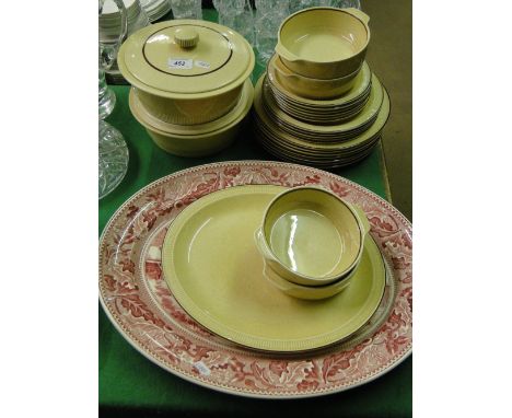 A large historic America meat plate and Poole Pottery dinner service.