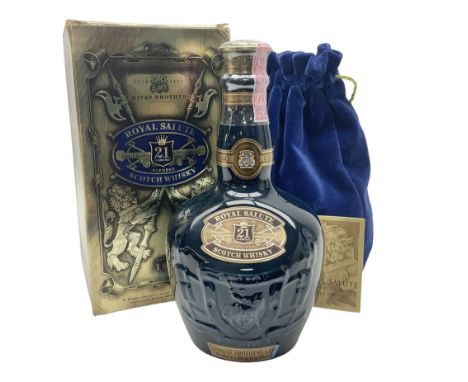 Royal Salute, 21 year old, blended Scotch whisky, 70cl, 40% vol, in a ceramic decanter and original box 