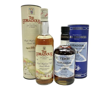 Edradour, 10 year old, single malt Scotch whisky 75cl 40% vol and Edradour, 12 year old, single malt Scotch whisky, 70cl, 46%