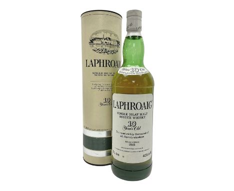 Laphroaig, 10 year old, single malt Scotch whisky, circa 1980, 1 litre, 43% vol 
