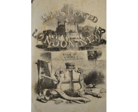 The Illustrated London News, volume 1, May 14th to December 31st 1842 - published William Little, 1843, bound in light brown 
