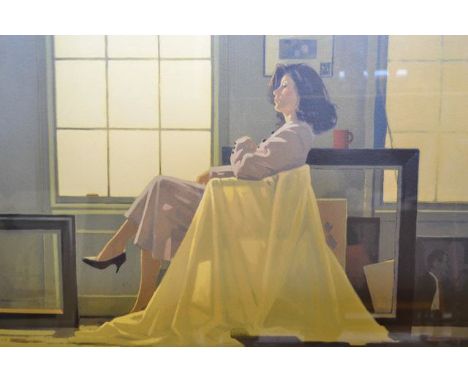 Jack Vettriano - "Winter Light and Lavender", limited edition print number 82 of 275, signed in pencil by the artist, 57x70cm