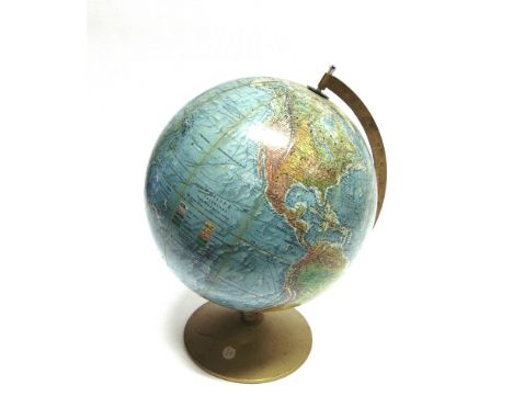 A PHILIPS POLYGLOBE ILLUMINATED GLOBE  30cm diameter, the metal base with 'Made in Denmark' label, (electrical flex cut off)