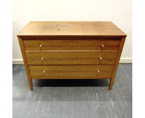 A GORDON RUSSELL THREE DRAWER CHEST  label to reverse 'GORDON RUSSELL LIMITED BROADWAY WORCESTER', 99cm wide 46cm deep 71cm h