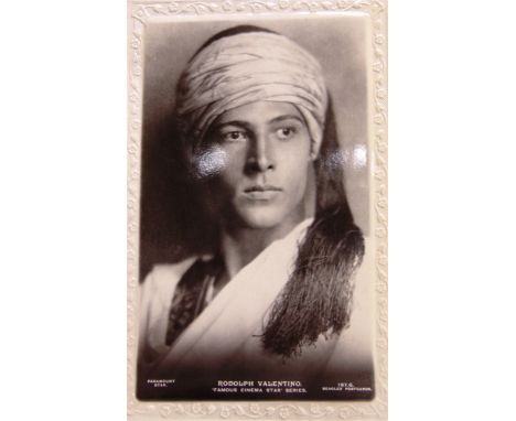 POSTCARDS - THEATRE, MUSIC & LITERATURE  Approximately 165 cards, including real photographic portraits of Rudolph Valentino,