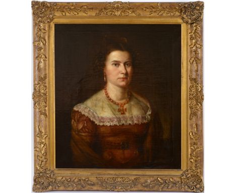 BRITISH SCHOOL (MID 19TH CENTURY)  Portrait of a Lady,  oil on canvas, unsigned, 71cm x 62cm.