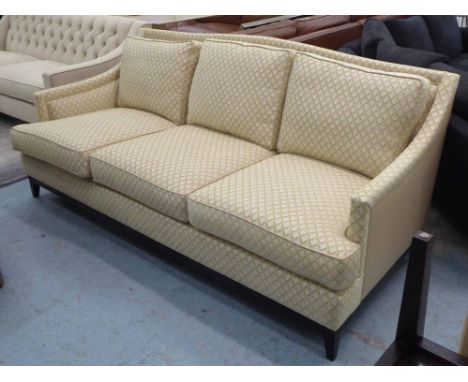 BESPOKE SOFA LONDON SOFA, feather pattern fabric upholstered, 208cm W approx.