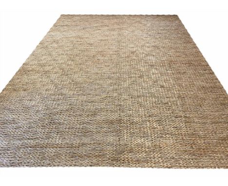 CLASSIC HAND WOVEN JUTE CARPET, 365cm x 275cm.
