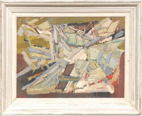 NICOLAS DE STAEL 'Composition Abstraite', lithograph, edition: Mourlot, 40cm x 55cm, framed and glazed.