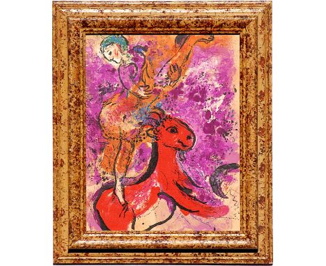 MARC CHAGALL, original lithograph Circus Rider edition 2000, 1957, Mourlot ref 191, 30cm x 23cm, framed and glazed.