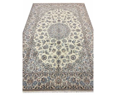 VERY FINE PART SILK ISPHAHAN CARPET, 302cm x 202cm.