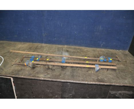 THREE RECORD 135 SASH CRAMPS one at 120cm and two at 80cm (3)