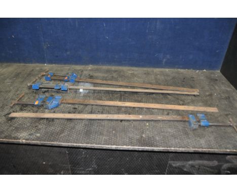 FOUR RECORD 135 SASH CRAMPS all 80cm long ( one without end stop)