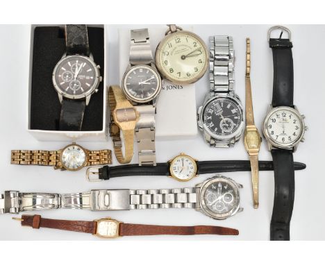 A SELECTION OF WRISTWATCHES, to include a gents stainless steel, manual wind 'Seiko' watch, stamped 6602-7040-P, 033258, fitt