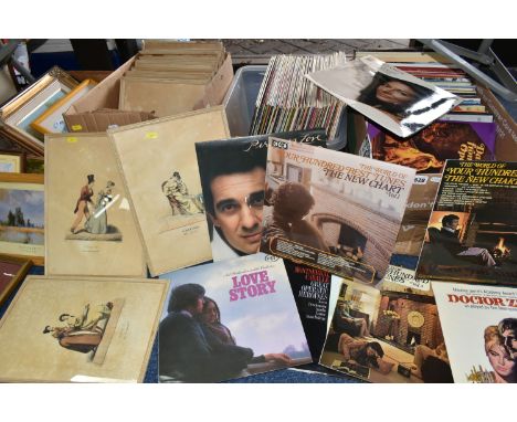 FOUR BOXES AND LOOSE LPS AND PICTURES, the LPs to include classical, opera, musicals and easy listening, pictures to include 