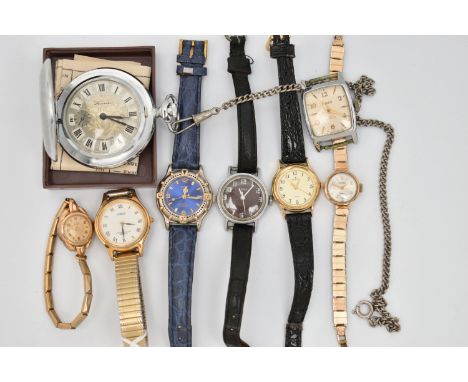A SELECTION OF WATCHES, to include a SMITHS 'Astral' watch with Smiths box, case diameter approx. 17mm, two Timex watches, a 