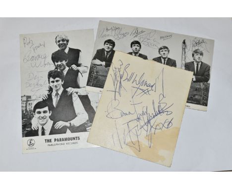 THE ROLLING STONES AUTOGRAPHS, a card with the signatures of the band, with the signature of Mal Ford and one other to the re