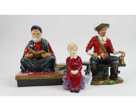 Reg Johnson &amp; Paragon x 3 figures: The Tunisian scholar of law (hairline crack to base), D'Artangnon (crack to base) and 