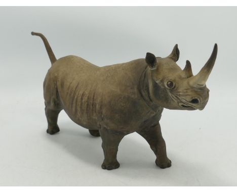 Coalport Ceramic Model of Rhinoceros: height 15cm 