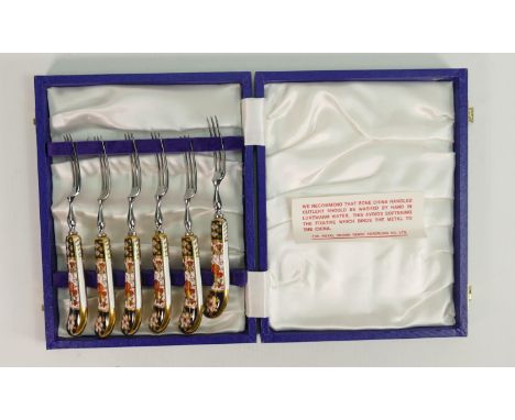 Royal Crown Derby Cased Fork Set: 