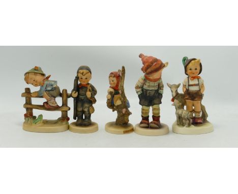 Five West German Goebel Figures including: Little Goat Herder, Apple Tree Girl, March Winds etc (5) 