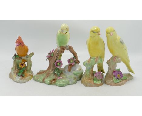 A collection of Four Royal Prince &amp; Radnor Pottery Birds: largest item with hairline to base, tallest 15cm(4) 