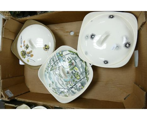 A collection of Midwinter pottery to include: Three Fashion shaped Tureens 