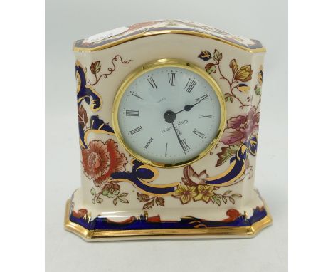 Masons Blue Mandalay Patterned Mantle Clock: height 12.5cm 